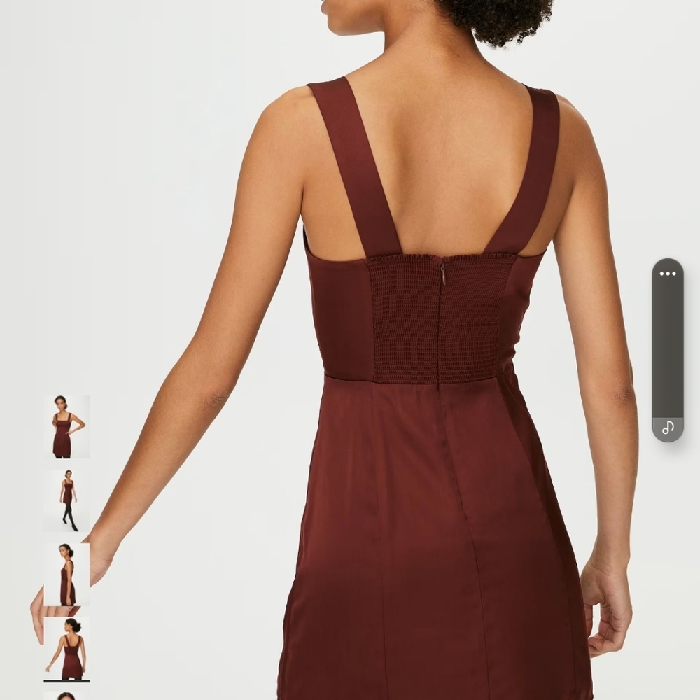 Aritzia Sunday Best tatiana satin maroon mini dress size4 - Picture 2 of 5